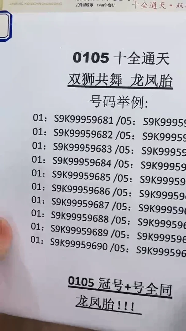 M 十全通天·双狮共舞（通天狮子九01、05十同龙凤胎）标十对组