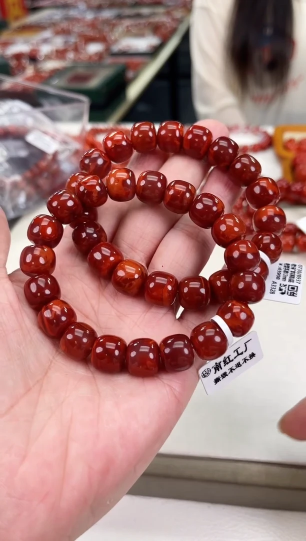 南红玛瑙瓦西老型手串12+未镶嵌（多样式发其一）