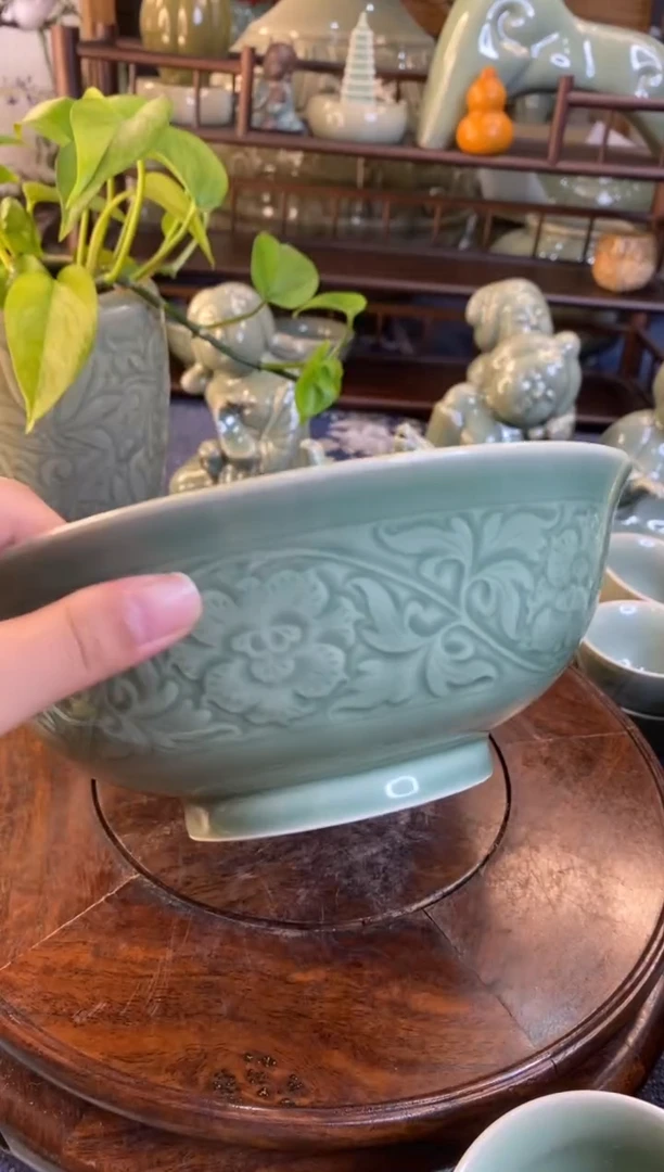 微瑕8.3英寸牡丹碗b000020】1个