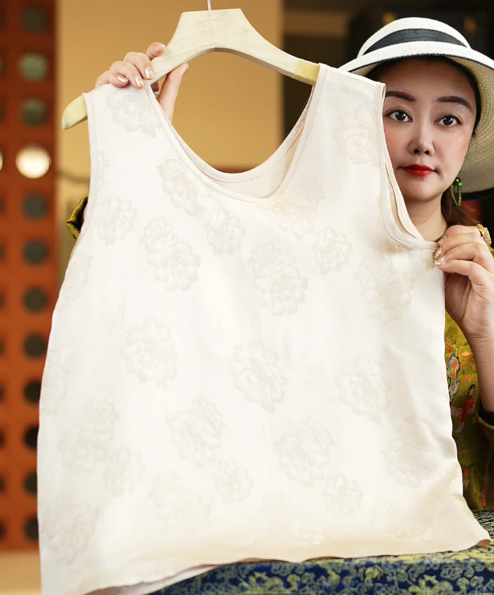 <<非遗美学>>新款夏季透气提花休闲时尚百搭背心T1454