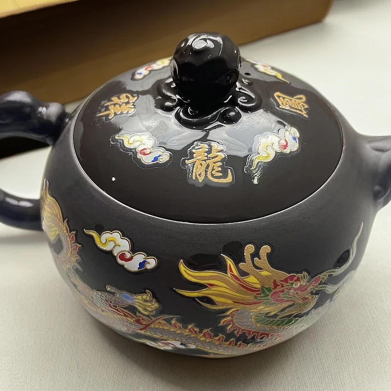 【闪购商品】G紫砂龙凤呈祥西施壶（遇热变色）大容量