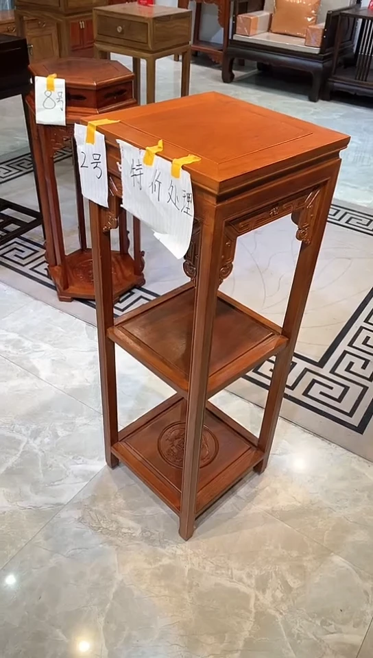 【闪购商品】花梨木类成套家具福字花架35*35*100