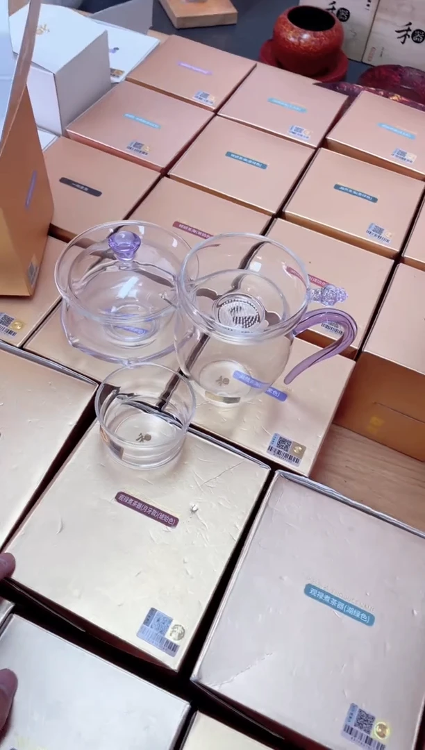 禅语盖碗浅紫+怡然浅紫+奉珠透紫金