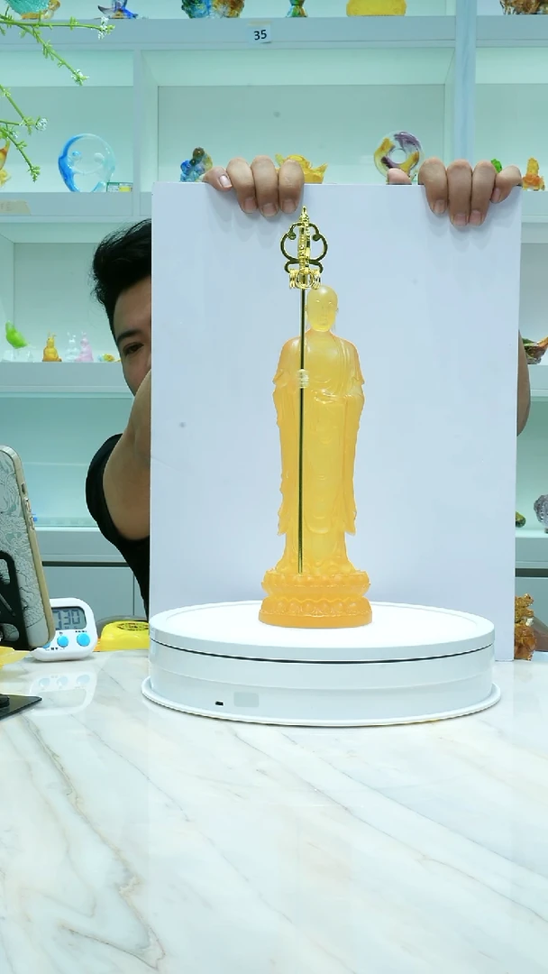 【闪购商品】泥塑古法琉璃29公分地藏摆件