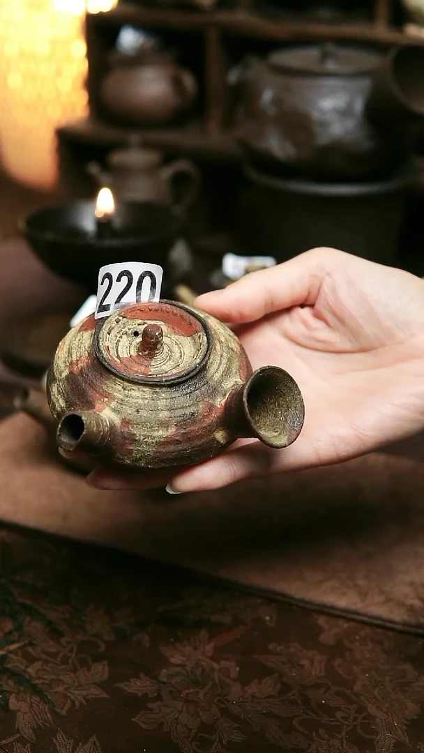 紫砂全手工粉引茶壶100毫升