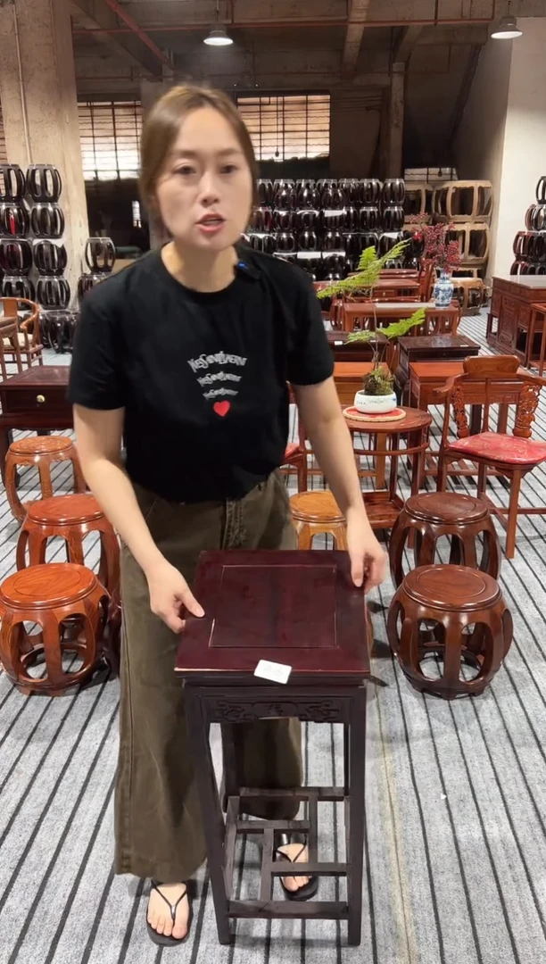 花梨木a16微瑕酸枝木深色福字花架不退不换