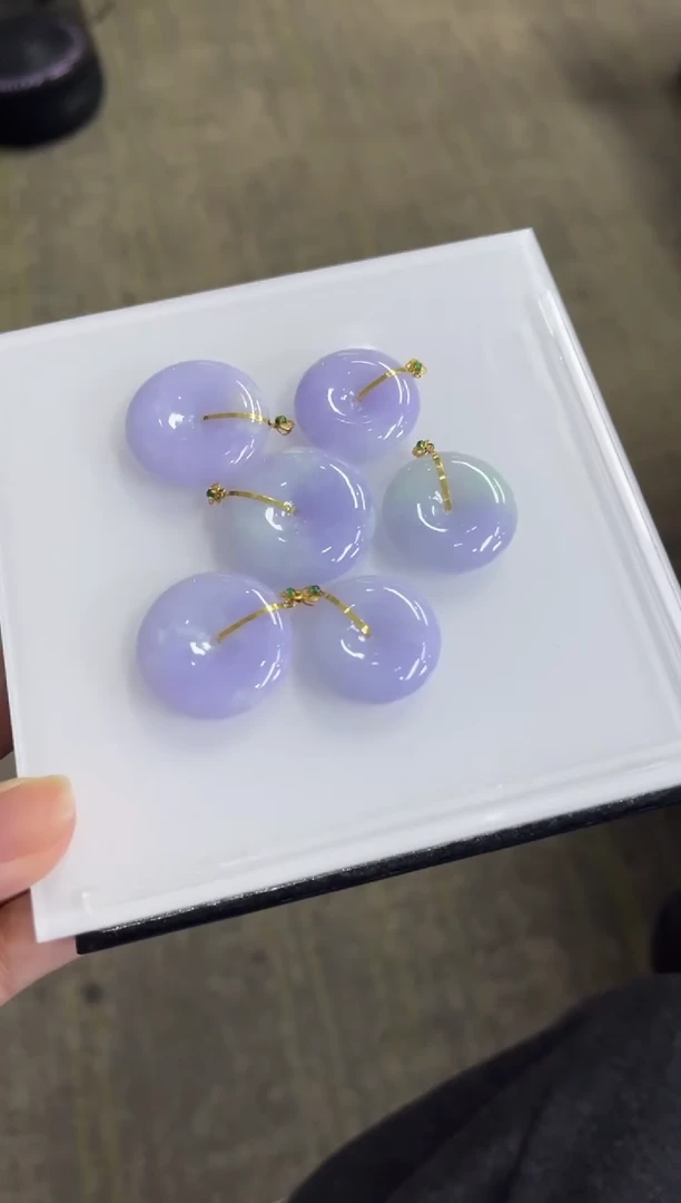 颈饰18K金镶嵌翡翠H39/多样性发一件/配绳子