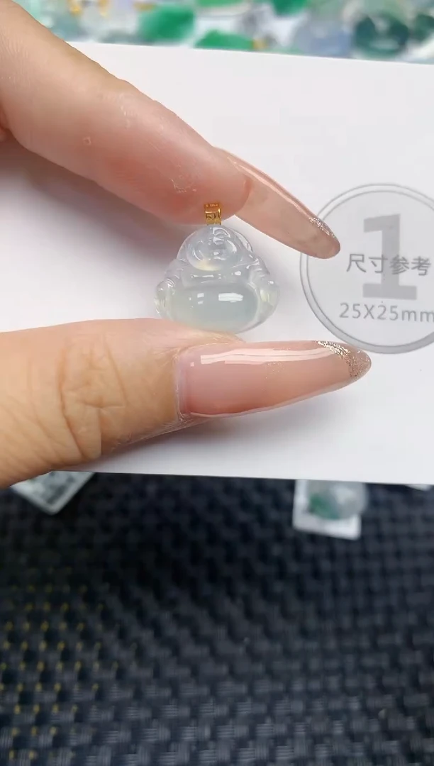 颈饰18K金镶嵌翡翠天然缅甸A货翡翠百元以上9元证书费自理