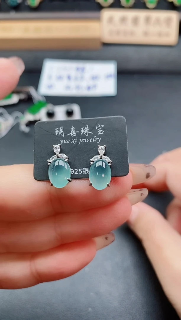 银S925镶嵌戒指翡翠1