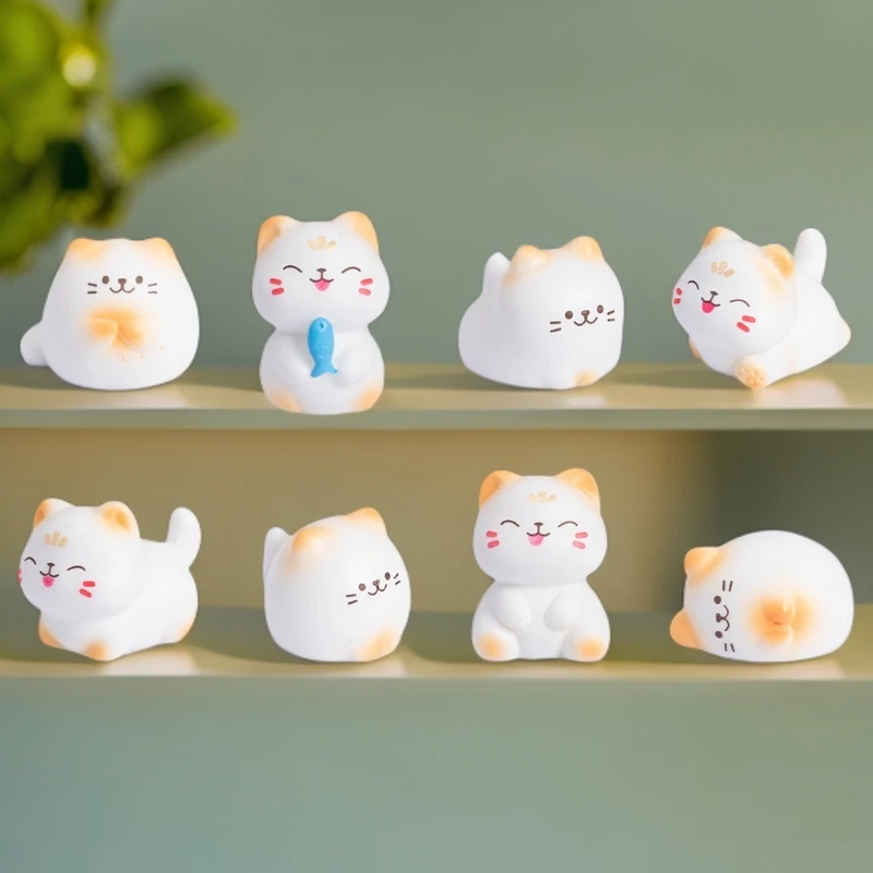 【双许愿对碰】小猫一家树脂摆件中秋手工对对碰盲盒桌面摆台办公室
