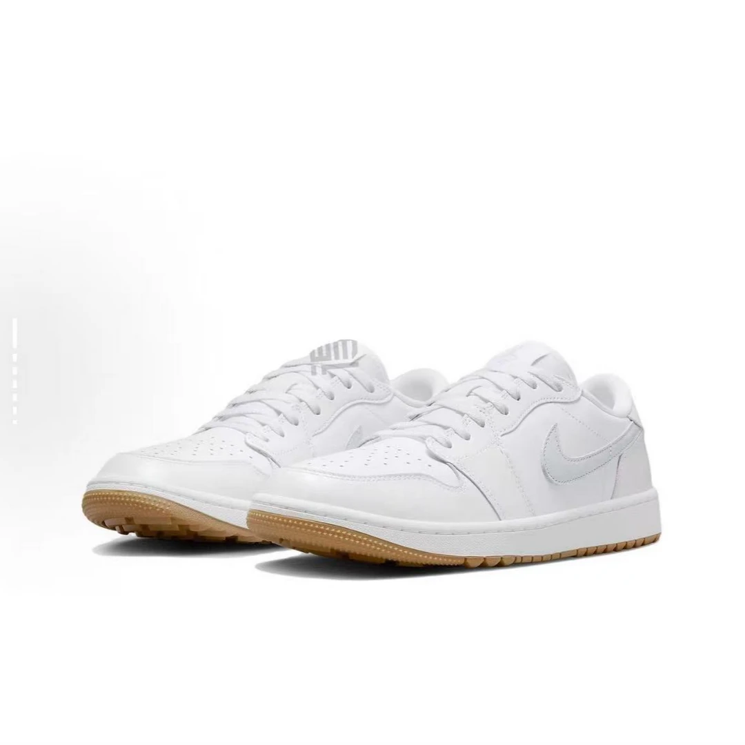 NIKE/耐克官方正品AJ1低帮男款白色高尔夫运动休闲板鞋DD9315-111