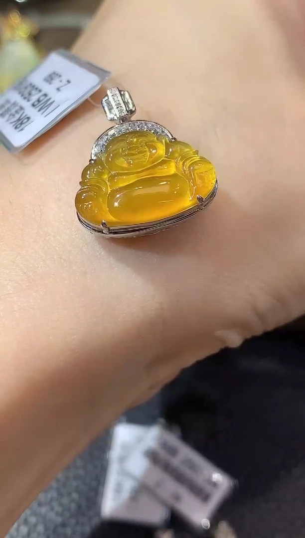 吊坠(不含链)18K金镶嵌翡翠D20