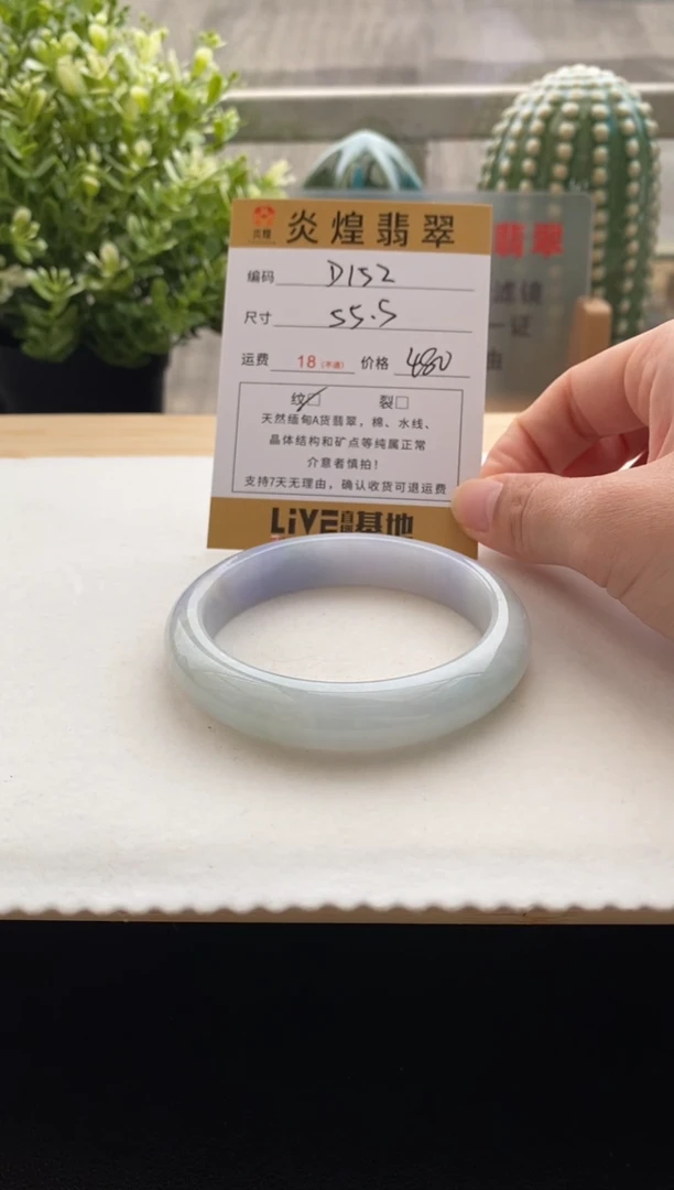 未镶嵌手镯翡翠55.8圈口 编码D152