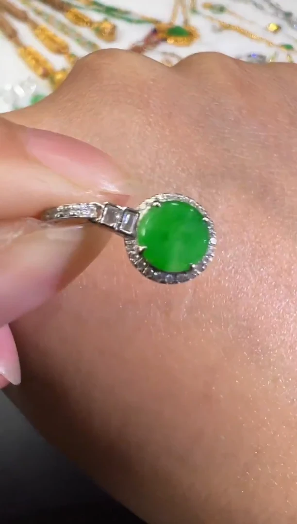 吊坠(不含链)18K金镶嵌翡翠B279|1980