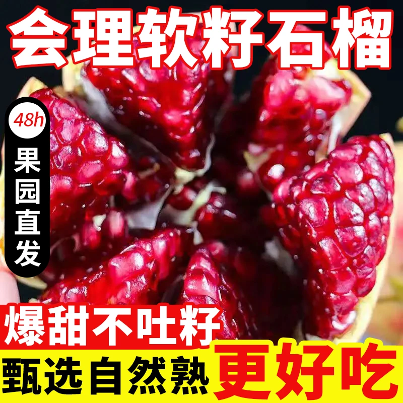 四川会理突尼斯软籽石榴新鲜当季水果鲜甜多汁产地直发