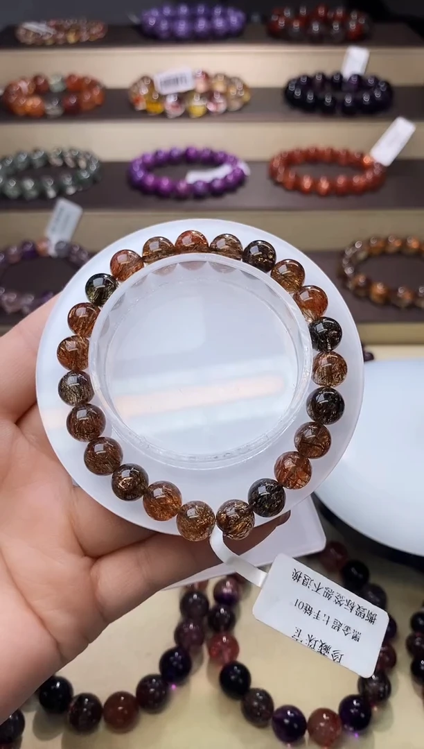 【闪购商品】发晶手链未镶嵌黑金超七8m+