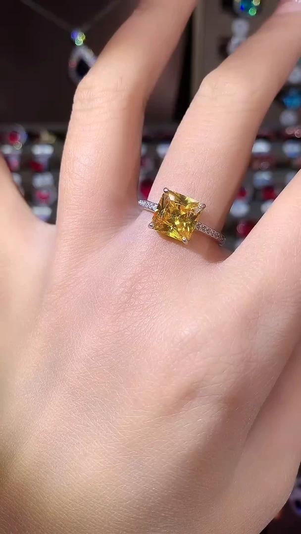 银S925镶嵌戒指碧玺8银色