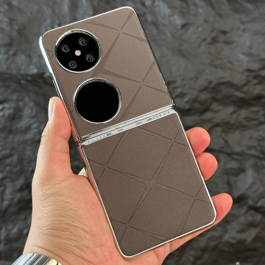 【轻奢星芒素皮+金属镜头圈】适用于华为Pocket2手机壳高端商务