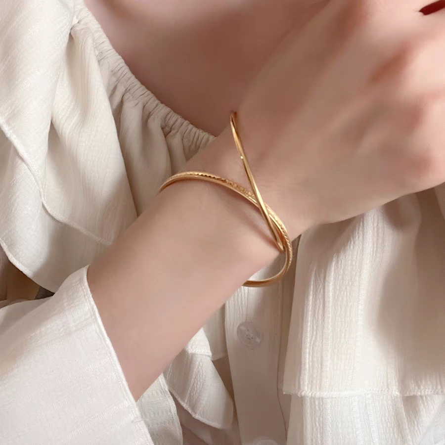 铜合金手镯 十里间【龙鳞双环】气质手镯镯子