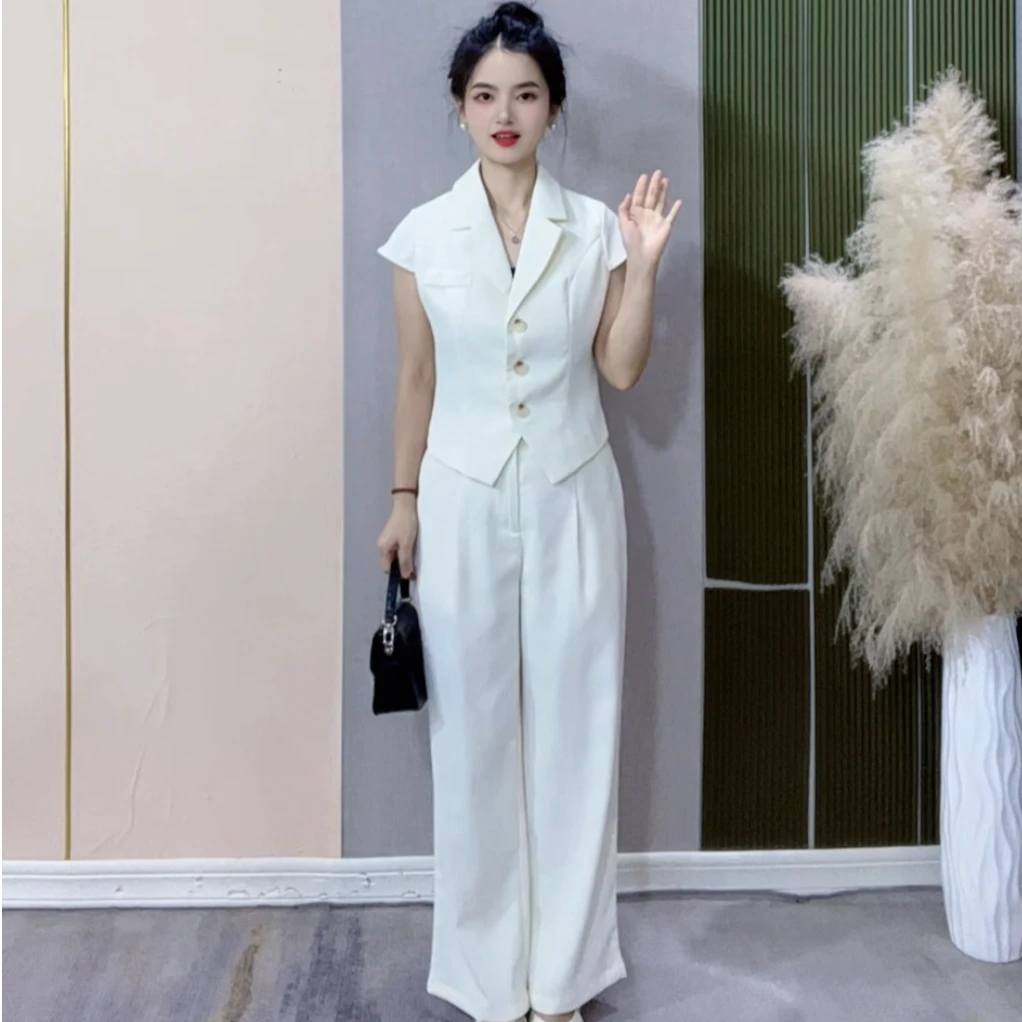 【今今专属】小个子夏气质高级感时尚极简飞飞袖西装马甲套装KY5020