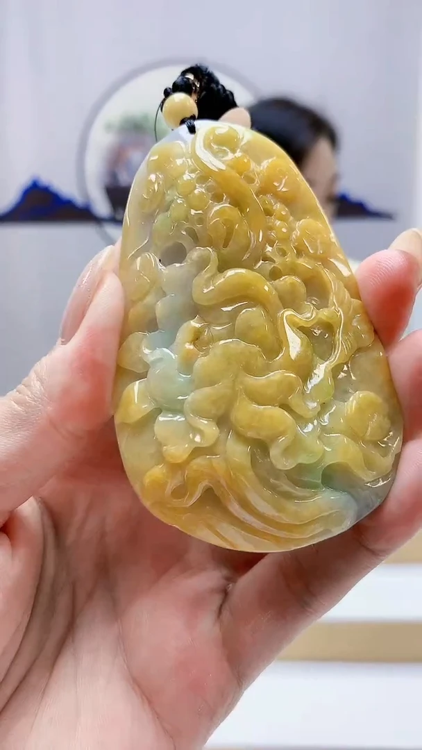 未镶嵌定制翡翠5160MM-毛货挂件67