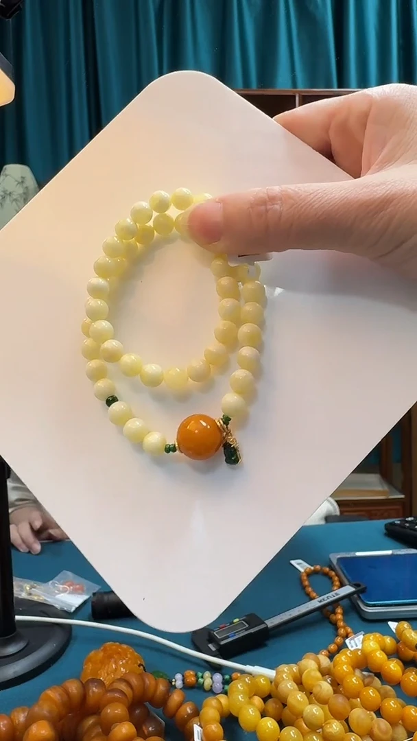 未镶嵌蜜蜡手链蜜蜡双圈手串