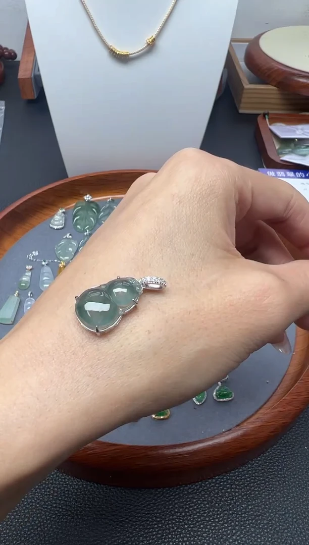 颈饰银S925镶嵌翡翠（3号）纯天然A货缅甸翡翠