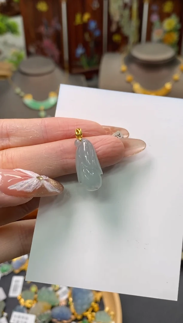 【闪购商品】翡翠颈饰18K金镶嵌净货11145