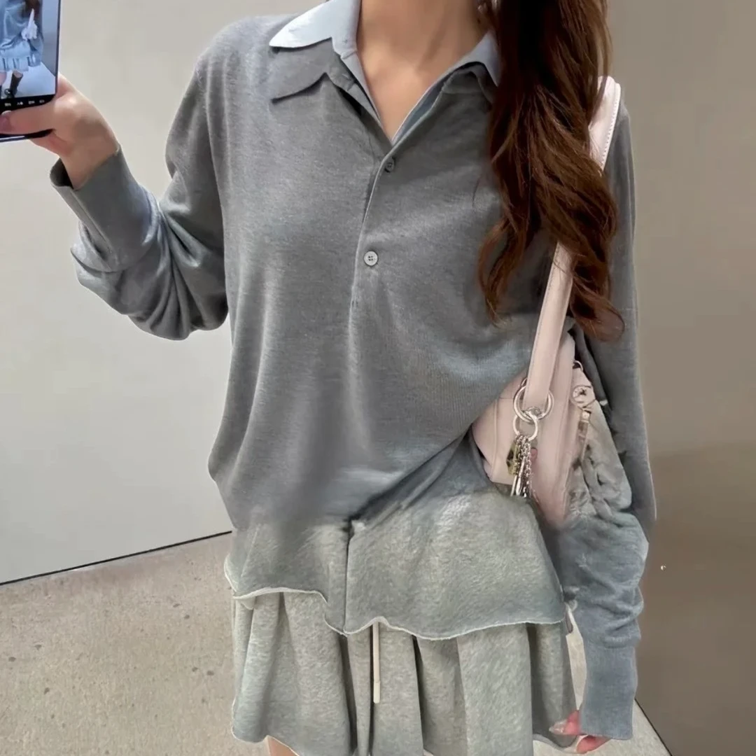 未使用 Acne studio Acne Studios 25FW层次感真丝混纺套头衫XS