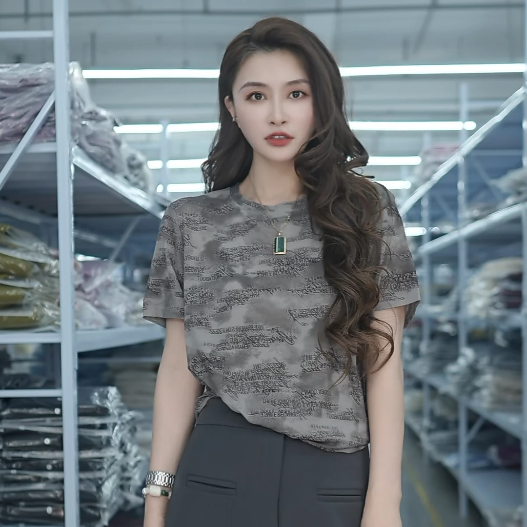 【蓉蓉】2025新款欧货气质时尚字母图案圆领高级针织衫A122#