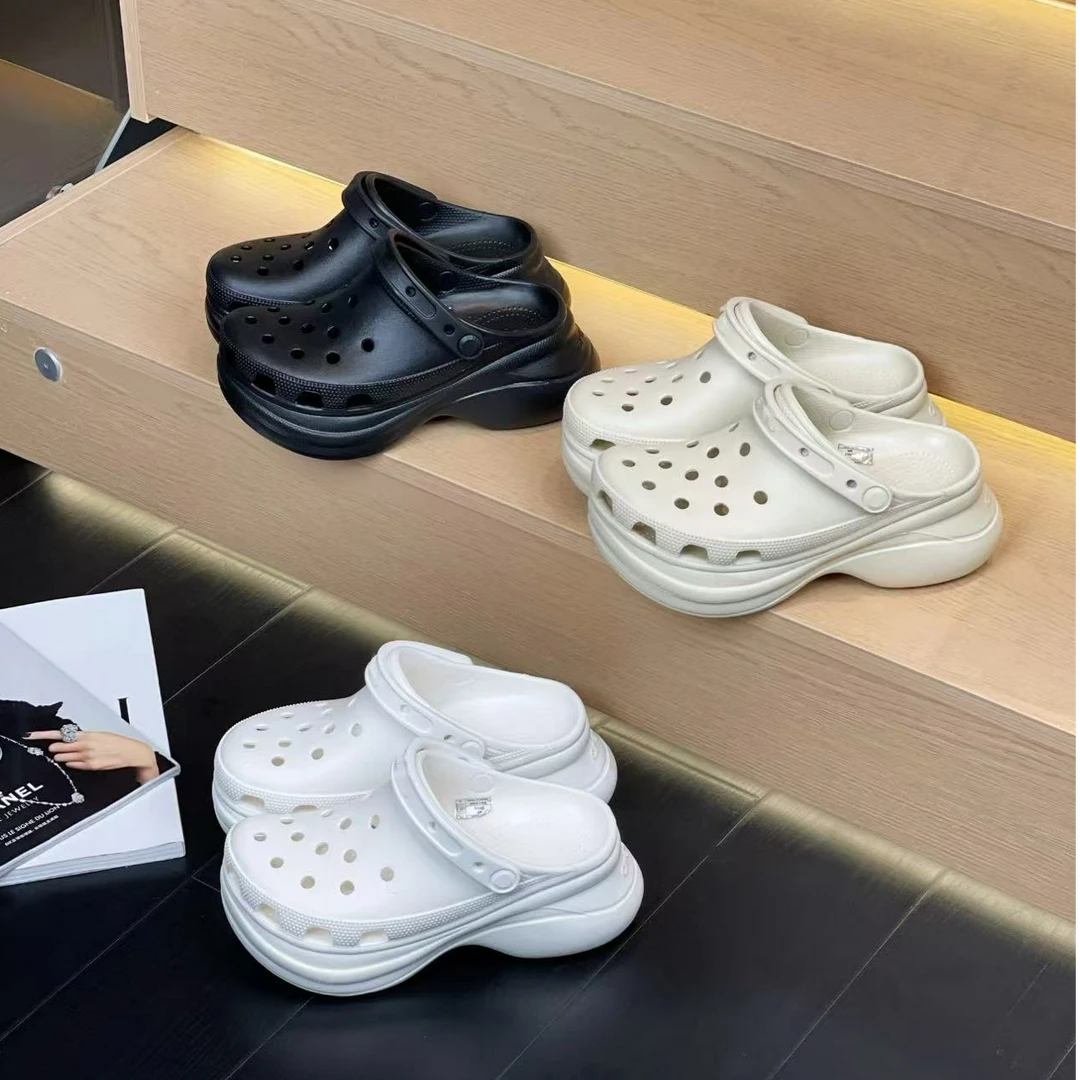 【鲸鱼款6CM】少女洞洞鞋踩屎感diy舒适休闲百搭ins防滑夏季拖鞋