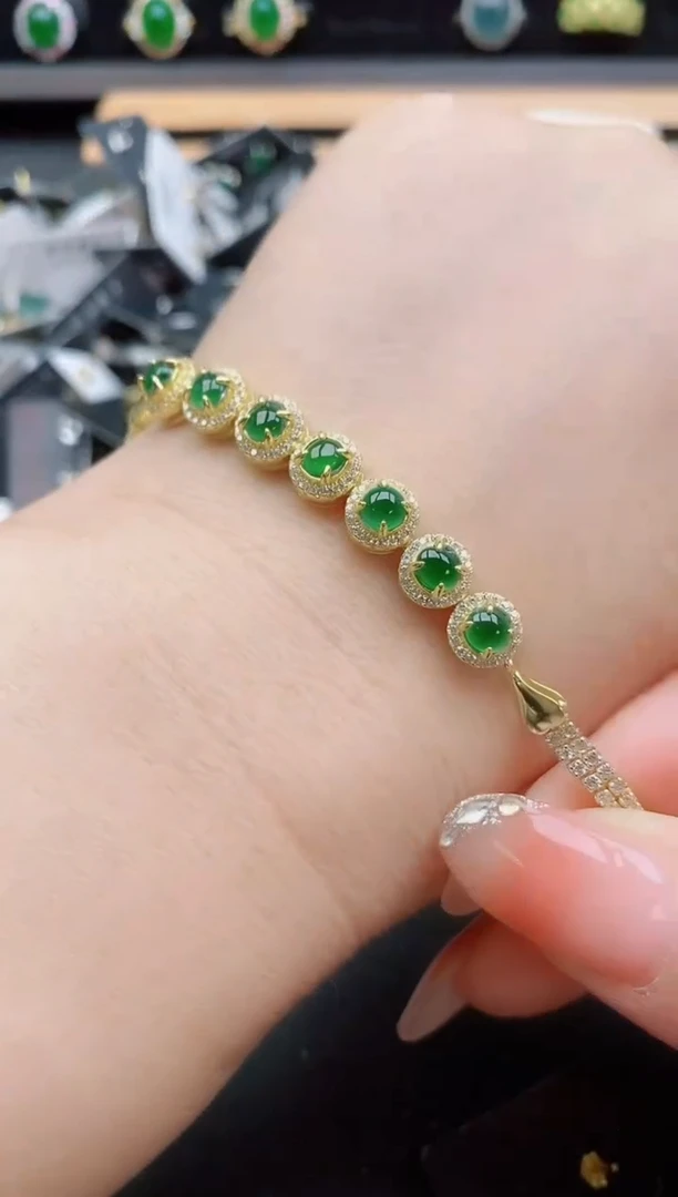 银S925镶嵌戒指翡翠1