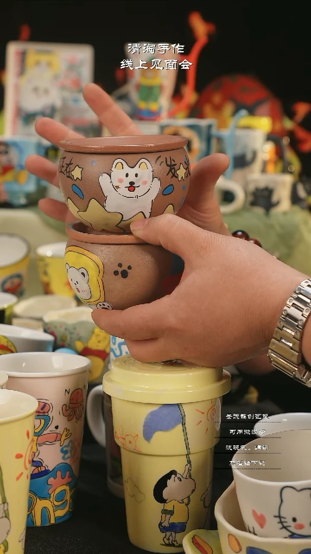 【闪购商品】摆件亲工手绘陶瓷-微瑕