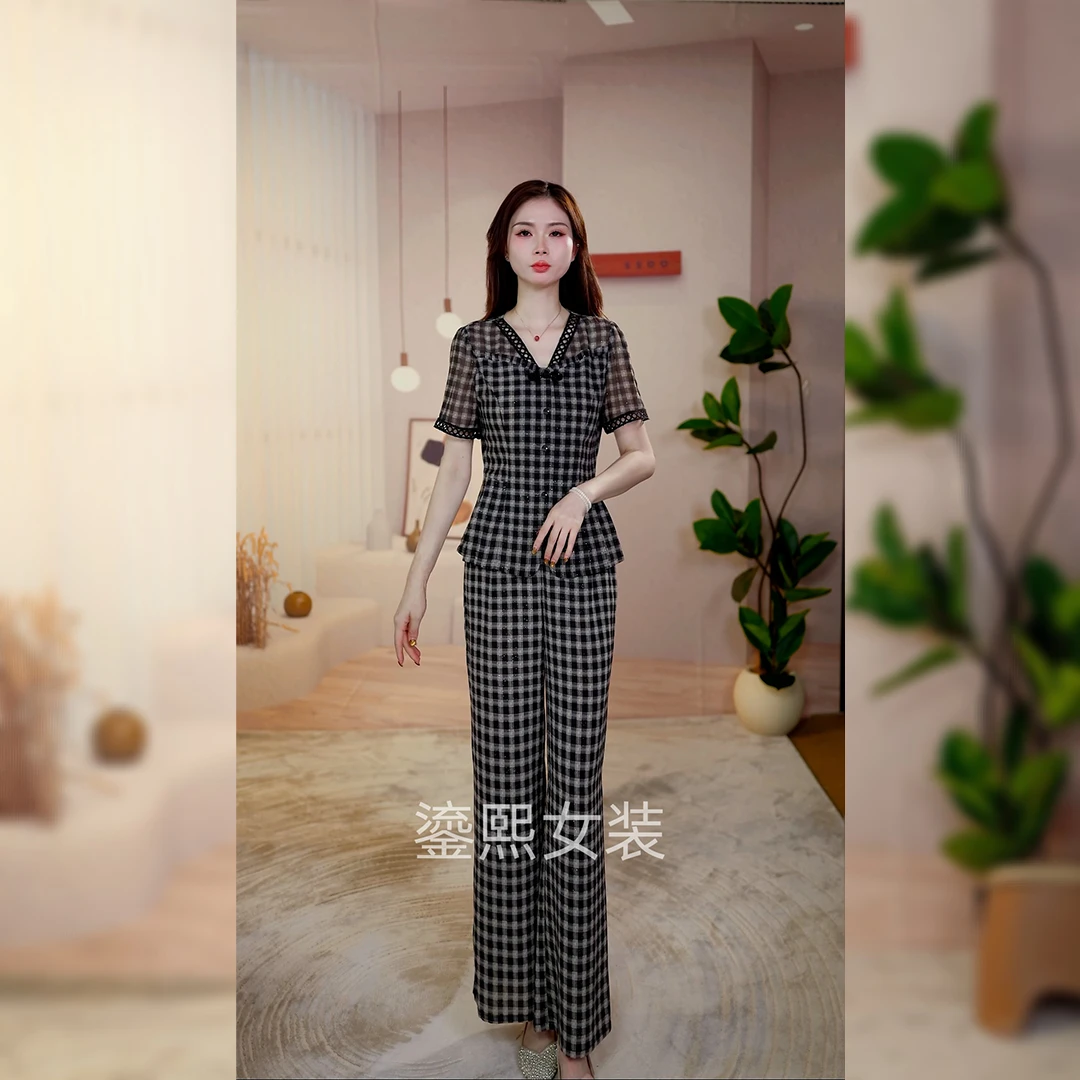 【鎏熙女装】25A-404气质休闲夏季两件套时尚减龄套装女装1