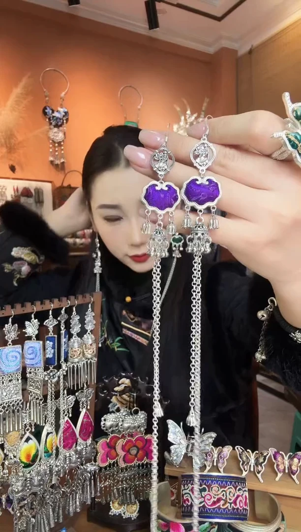 刺绣纯手工民族风耳环