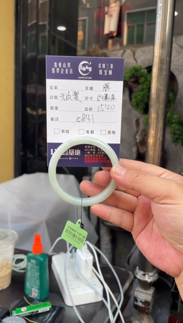 未镶嵌手镯翡翠W 54正圈 5841