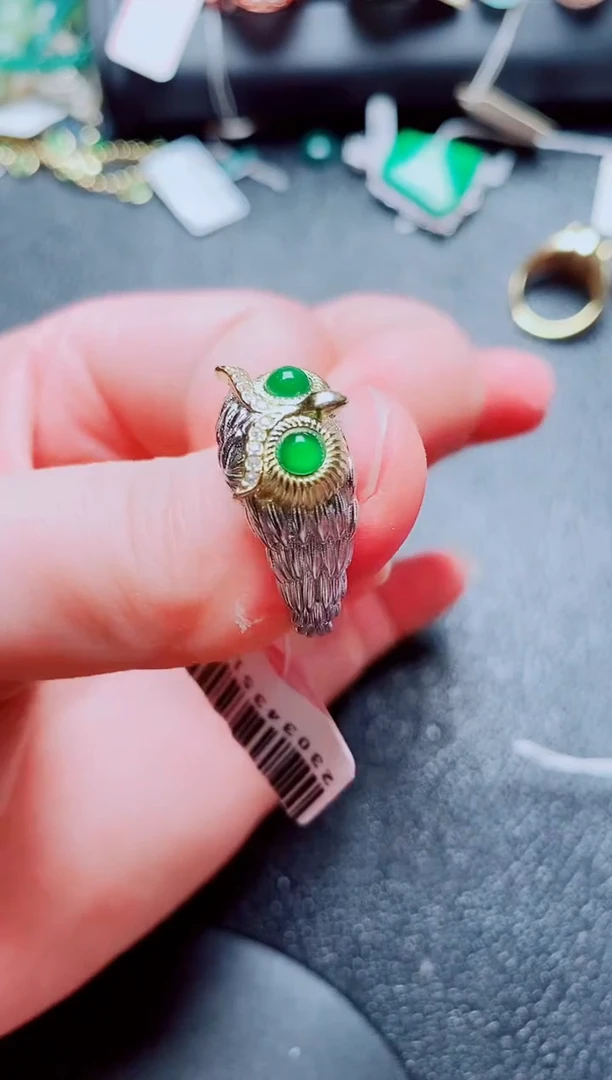 银S925镶嵌戒指翡翠1111