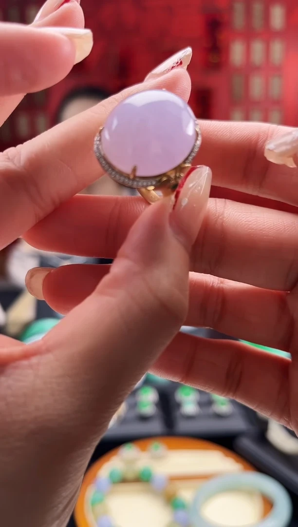 【闪购商品】翡翠戒指18K金镶嵌戒指