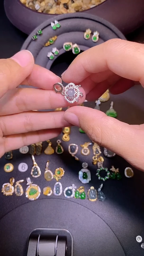 吊坠(不含链)银S925镶嵌翡翠1