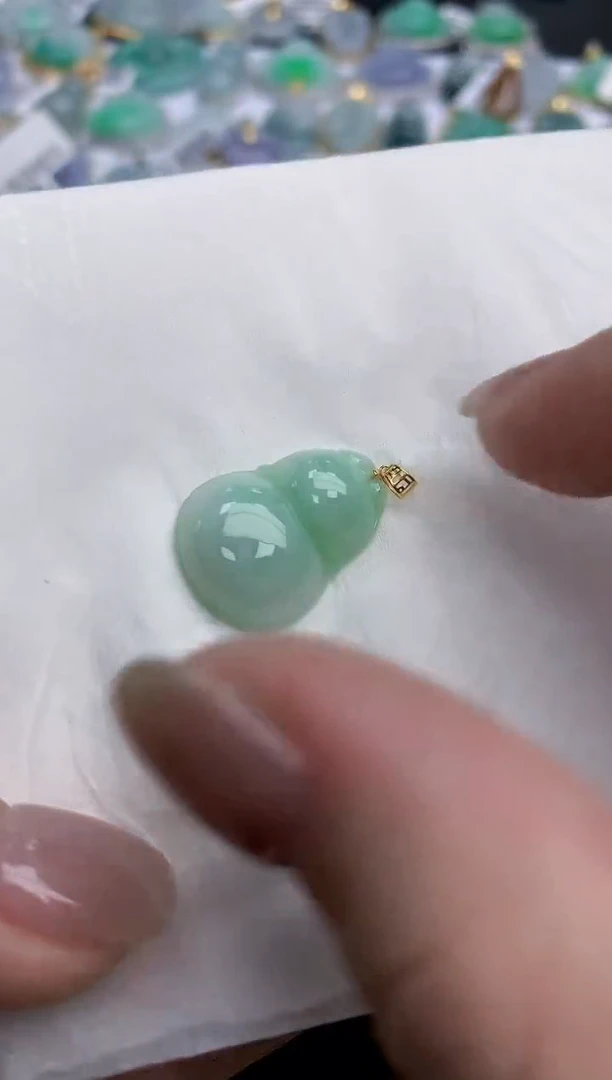 【闪购商品】翡翠颈饰18K金镶嵌天然缅甸翡翠A货