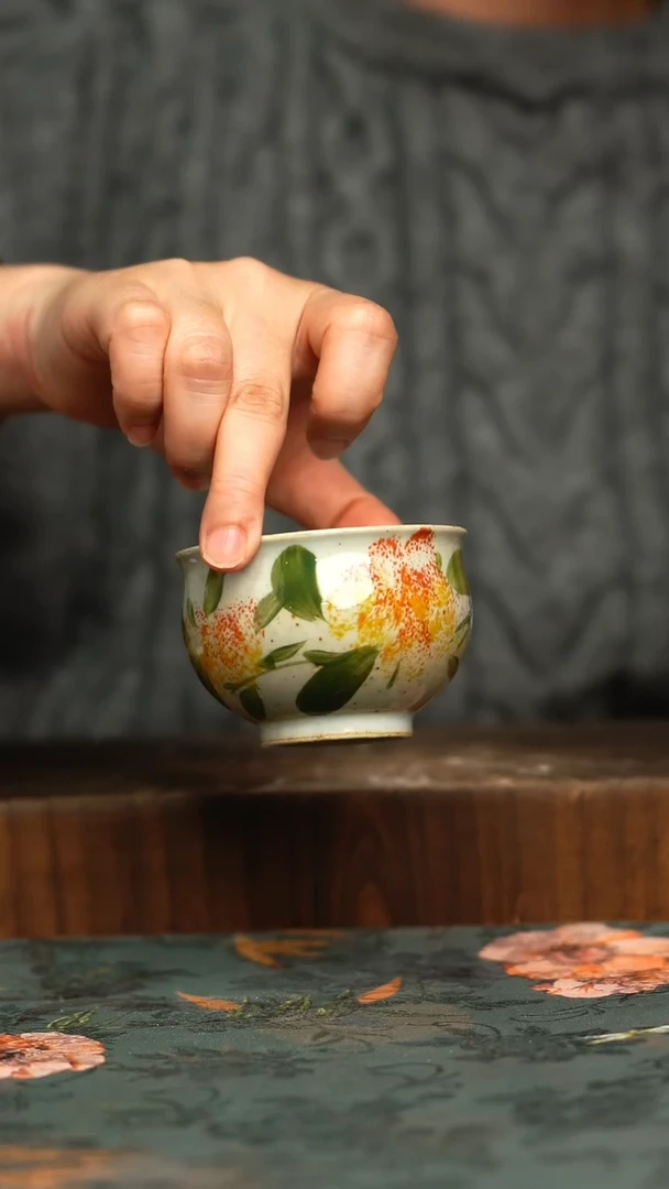 杯釉下彩手工手绘同款陶器