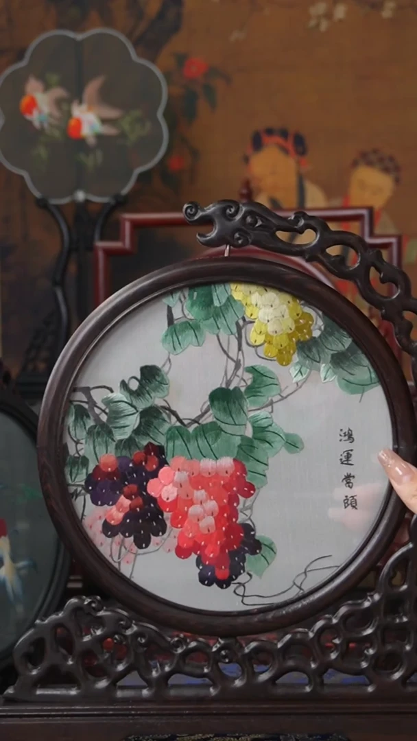 刺绣绣花摆件摆台