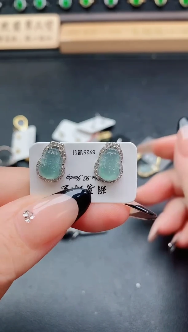 银S925镶嵌戒指翡翠1