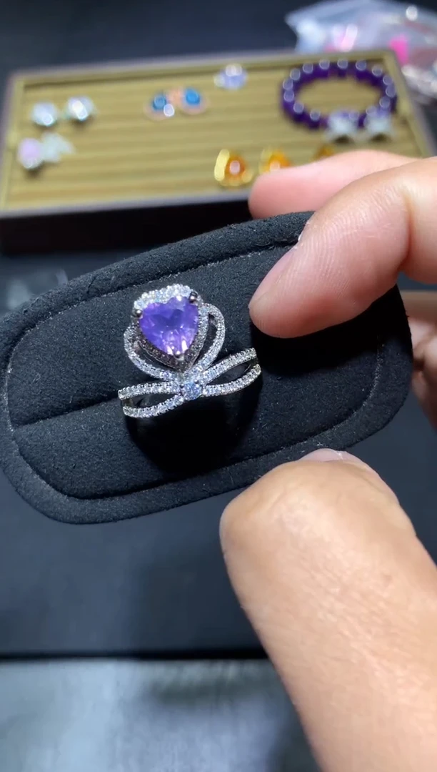 未镶嵌戒指水晶Y181紫玉晶【多样性发其一】