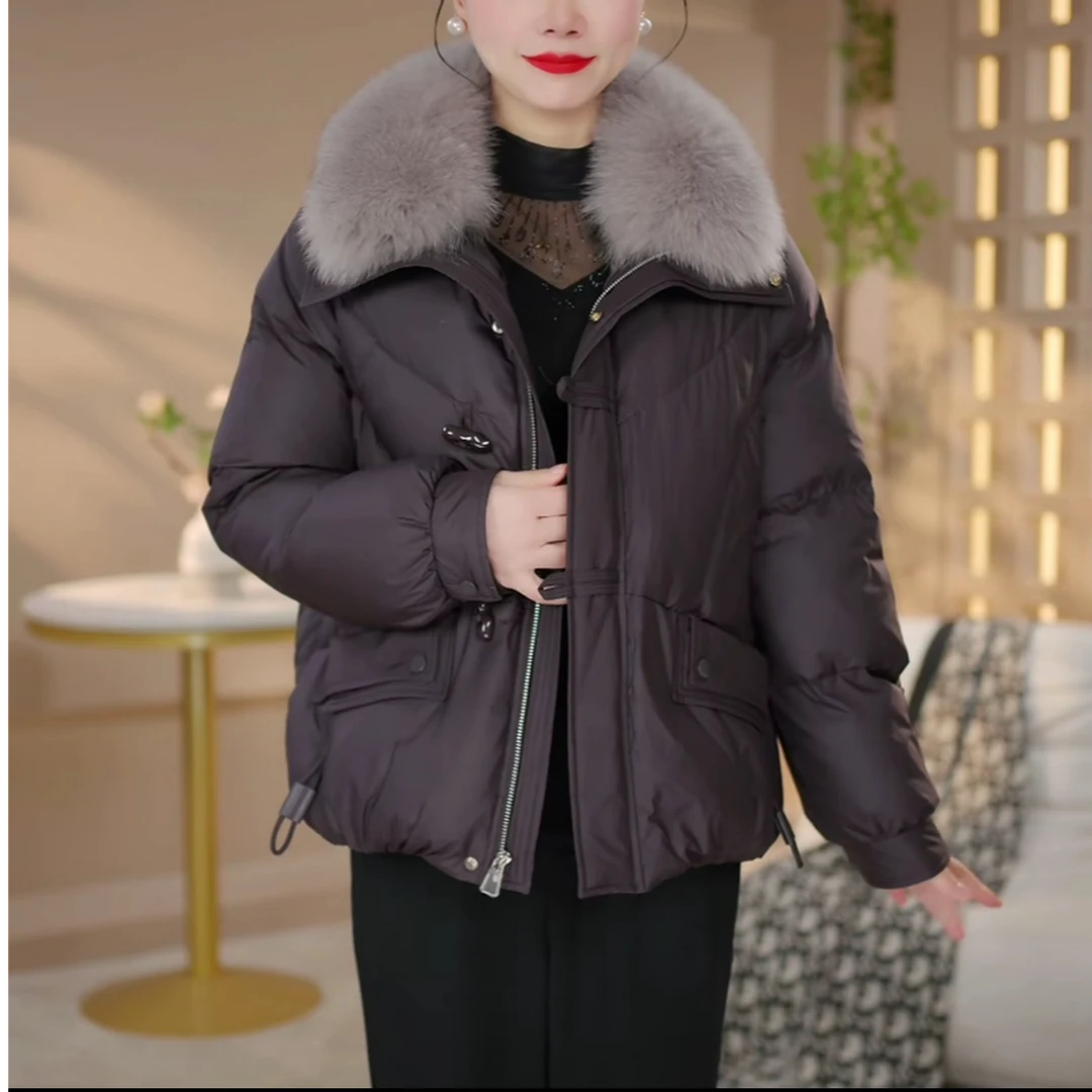 短款羽绒服秋冬冬季女冬2025年洋气时尚加厚保暖环保毛领外套