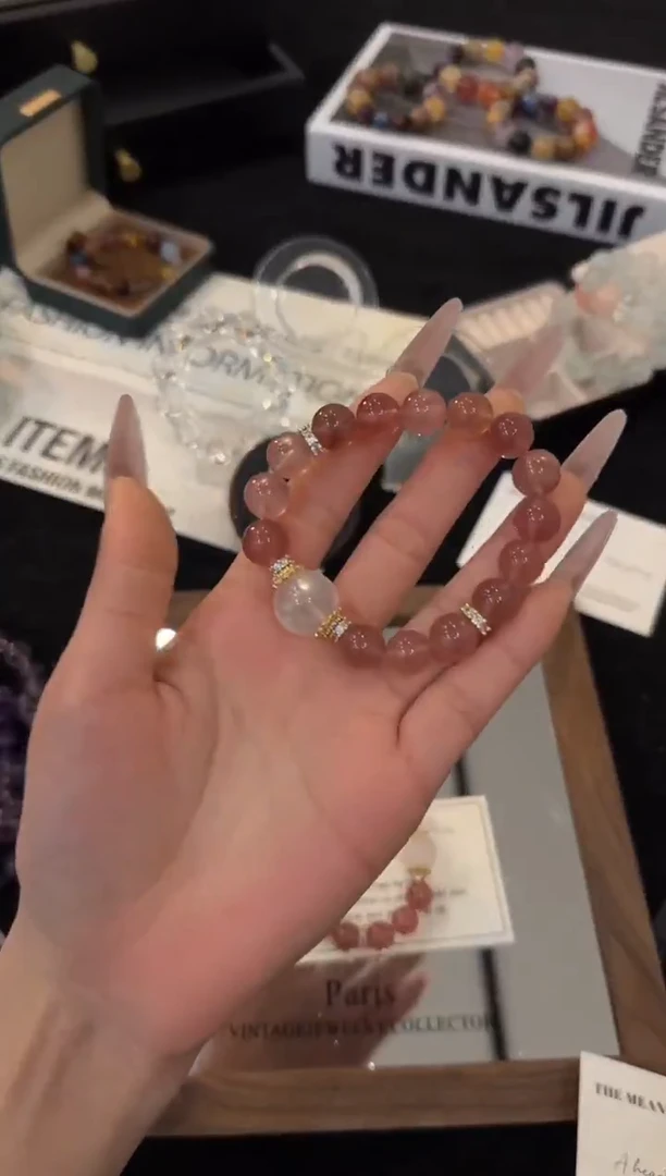 合金手链水晶草莓晶x2240