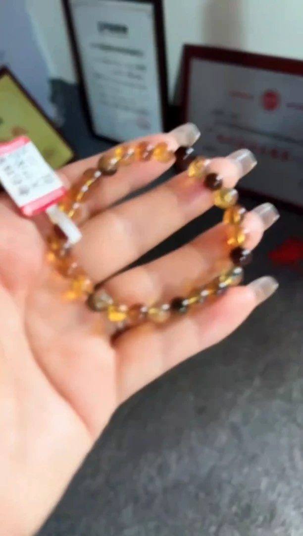 手串琥珀未镶嵌#15缅甸琥珀多宝手串6-7mm
