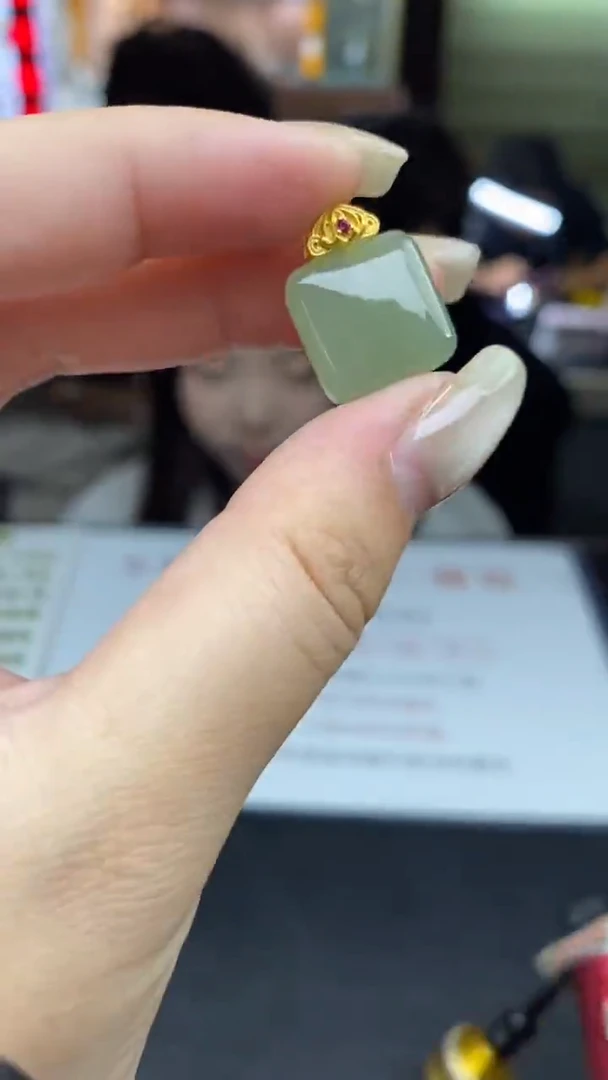 吊坠(不含链)银S925镶嵌和田玉多样性发其一-吊坠-D11013