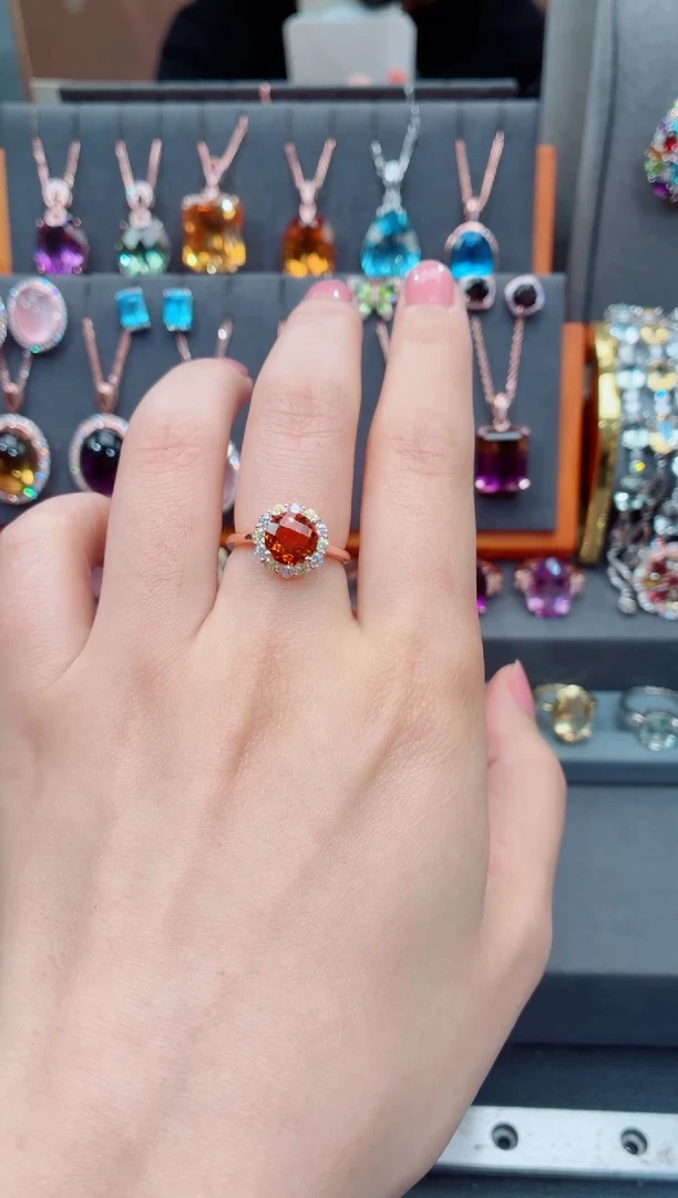 银S925镶嵌戒指黄晶黄晶戒指