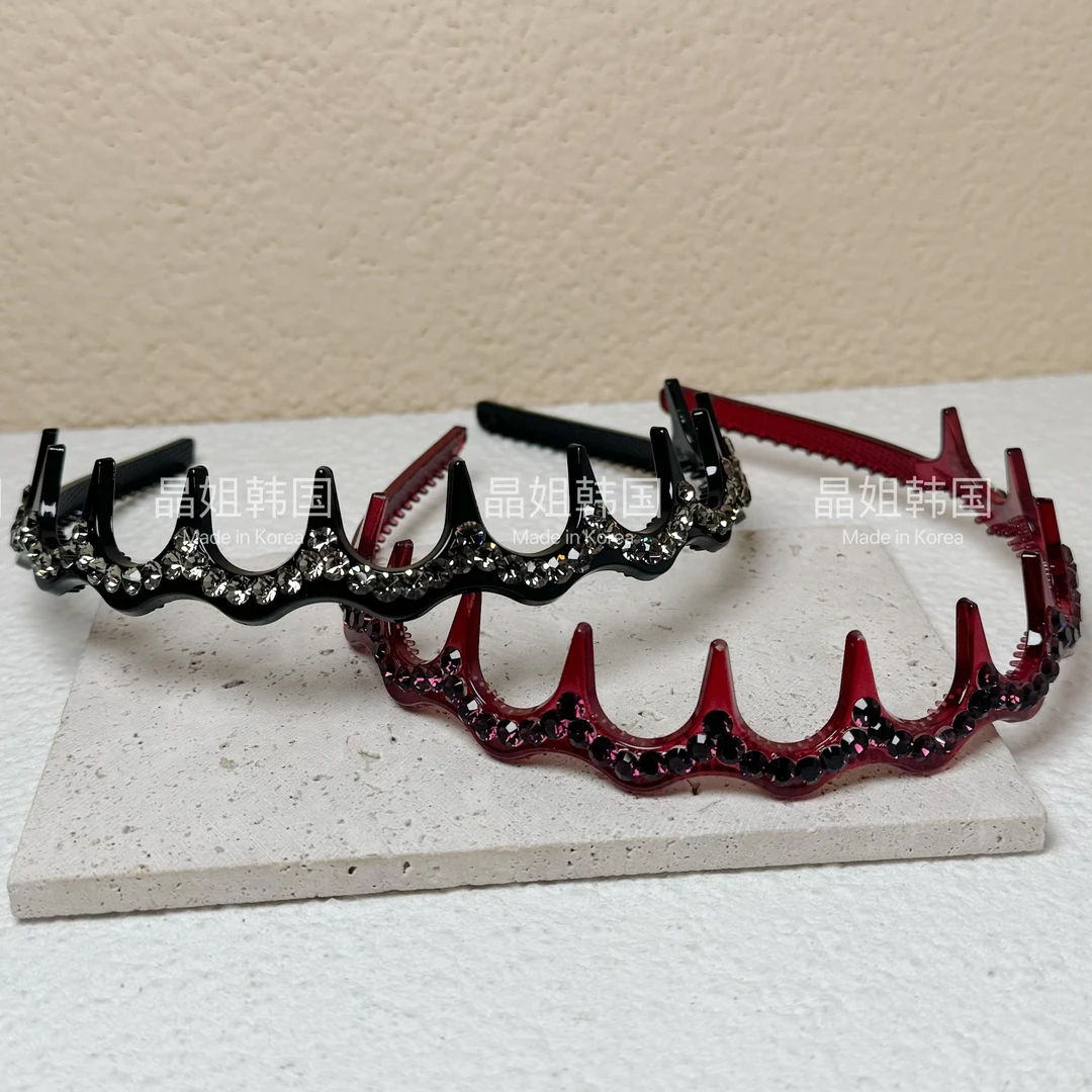 东大门 气质经典纯色满钻带齿亚克力发箍 2639